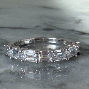 NIB Radiance by Absolute 3.01ctw Emerald-Cut Semi-Eternity 7-Stone Ring